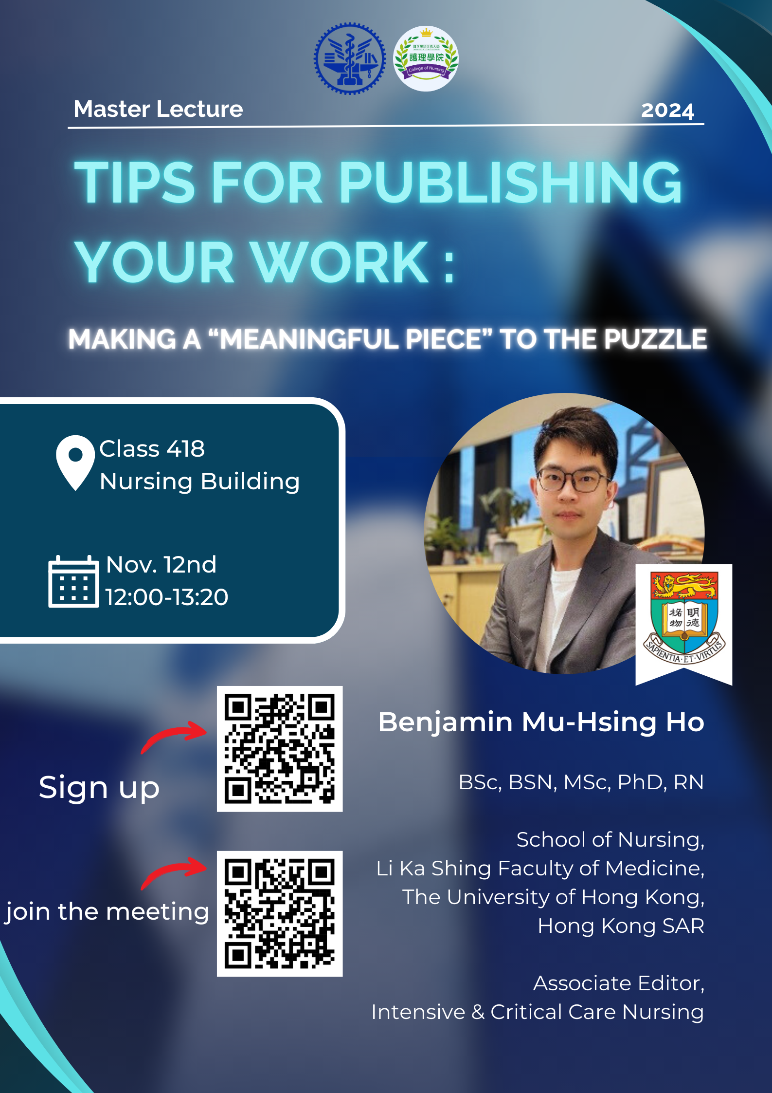 【院級演講】113/11/12(二) 1200-1320 TIPS FOR PUBLISHING YOUR WORK